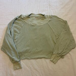 We The Free Light Green Ribbed Top